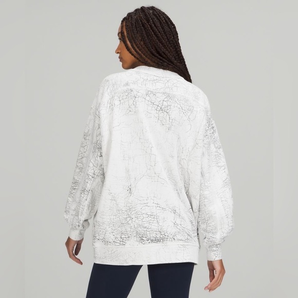 EUC lululemon perfectly oversized crew thread dye white black size 4 - Picture 1 of 10